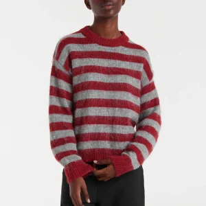 Jersey punto de rayas gris