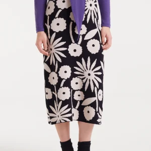 Falda midi jacquard con estampado Tofu