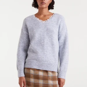 Jersey punto fino encaje