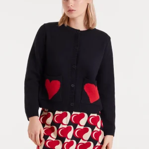 Cárdigan jacquard con estampado Heart Attack Small