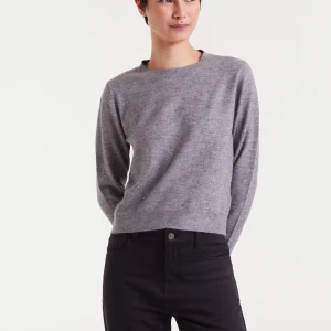 Jersey punto fino gris con detalles multicolor