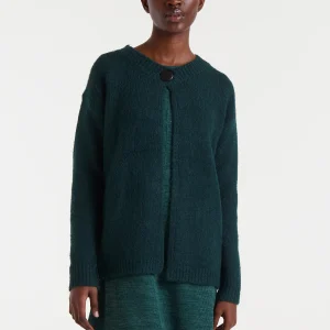 Cárdigan de punto fino verde