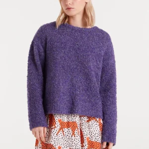 Jersey punto con textura morado