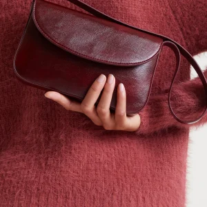 Bolso de hombro cuero sintético Burgundy