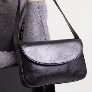 Bolso de hombro cuero sintético negro