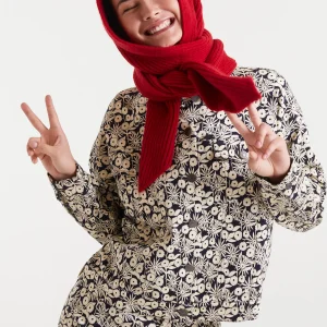 Gorro beanie punto fino rojo