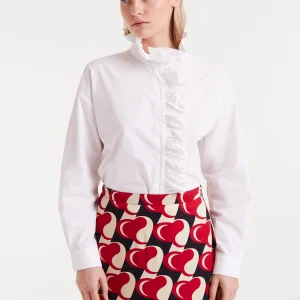 Camisa 100% algodón con volantes blanca