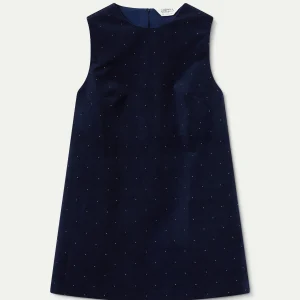 Vestido corto de terciopelo azul marino