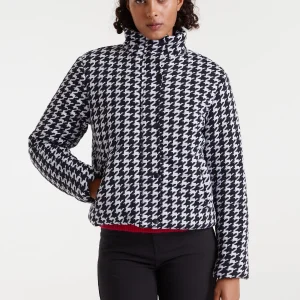Chaqueta con estampado pata de gallo blanco y negro