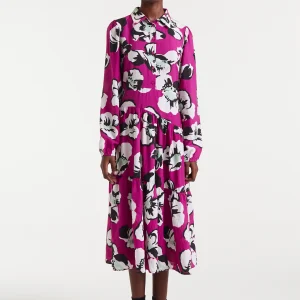 Vestido midi con estampado Vivid Viola