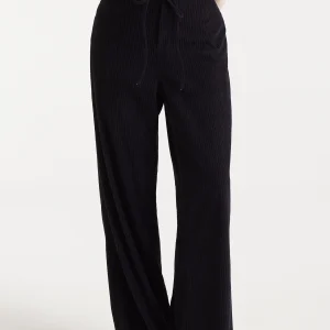 Pantalón recto de pana negro