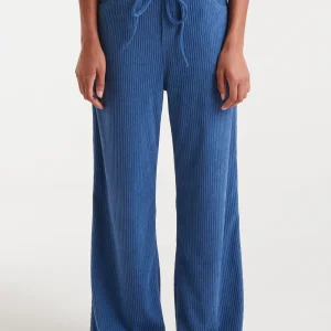 Pantalón recto de pana azul