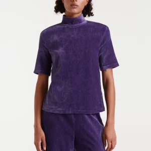 Top terciopelo morado