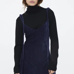 Vestido largo terciopelo navy blue