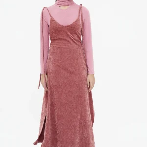 Vestido largo terciopelo rosa