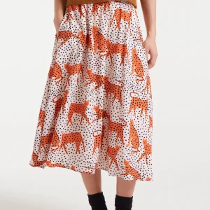 Falda midi con estampado Tano