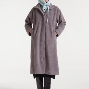 Abrigo cuello alto gris