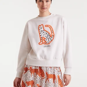 Sudadera blanca con estampado Cat Lover Since Forever