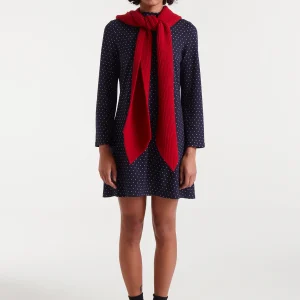 Vestido corto jacquard con estampado Super Mini Dots