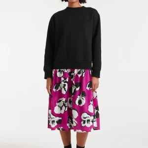 Vestido midi con estampado Vivid Viola