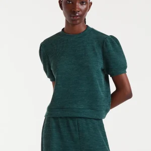 Camiseta punto canalé verde