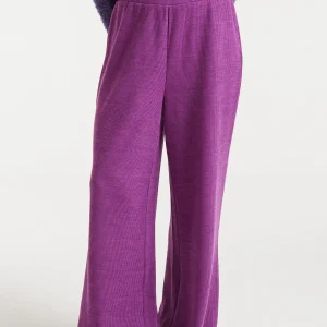 Pantalón punto canalé magenta