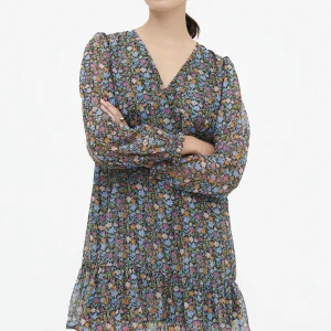 Vestido corto con estampado Flowers Lurex