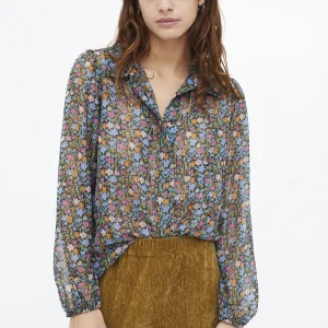 Camisa con estampado Flowers Lurex
