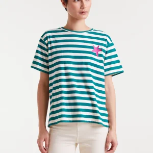 Camiseta de rayas 100% algodón con bordado estrella