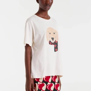 Camiseta 100% algodón con estampado de perro