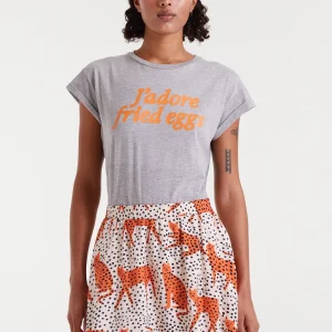 Camiseta 100% algodón con estampado J'adore fried eggs