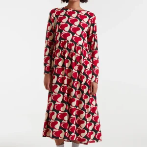 Vestido midi con estampado Heart Attack