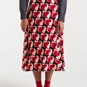 Falda midi con estampado Heart Attack
