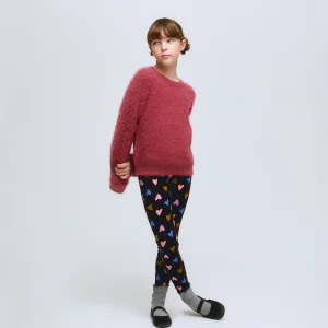 Jersey de niña en color rosado con acabado jaspeado.