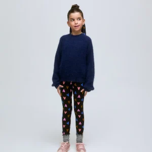 Jersey azul de niña de punto.