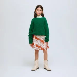 Jersey verde de niña de punto.