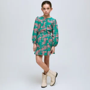 Falda corta  de niña con estampado Onca