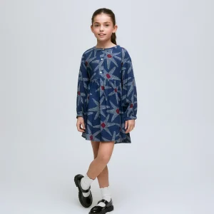 Vestido corto de niña estampado Starship