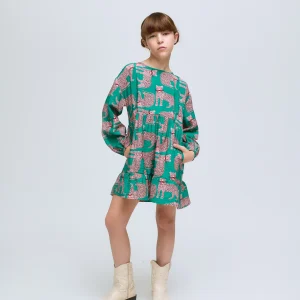 Vestido de niña de manga larga estampado Onca