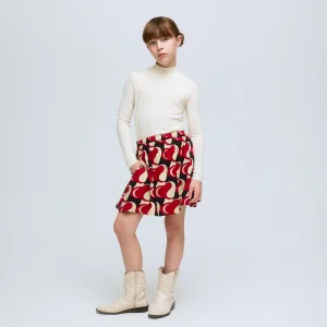 Jersey de niña de cuello alto color blanco