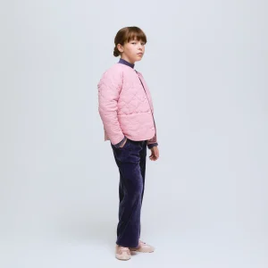 Chaqueta de niña acolchada de color rosa