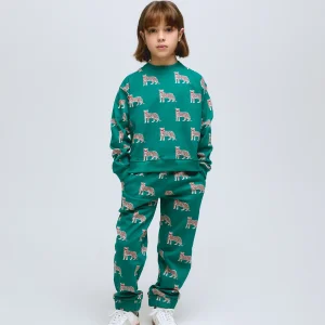 Sudadera de niña 100% algodón con estampado jaguar Onca