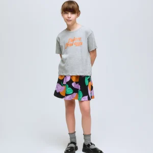 Camiseta de niña manga corta con texto "J'adore fried eggs"