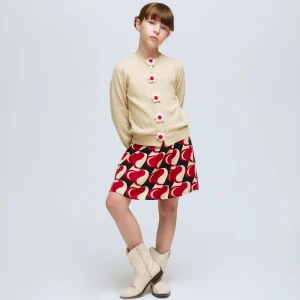 Falda corta de niña con estampado Heart Attack