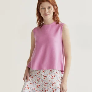 Top básico de punto rosado