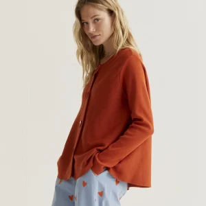 Cárdigan punto botones marrón