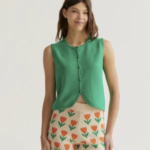 Top chaleco punto verde