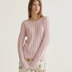 Jersey punto encadenado rosa