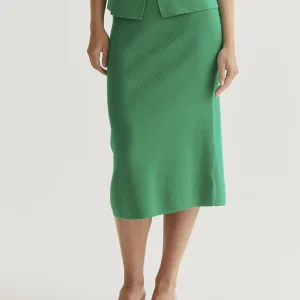 Falda midi punto verde