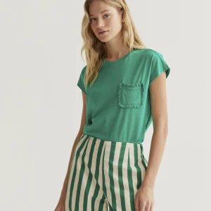 Camiseta  básica 100% algodón verde